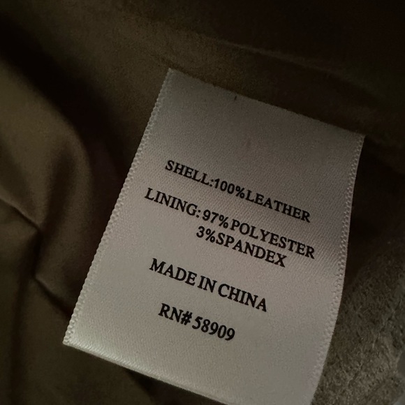 Chelsea & Violet Sage Green Suede Leather Jacket Women’s Lined Size M - Picture 6 of 7